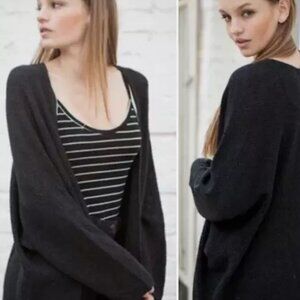 Brandy Melville Black Caroline Cardigan Sweater Open Front One Size Wool Blend